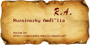 Ruzsinszky Amélia névjegykártya